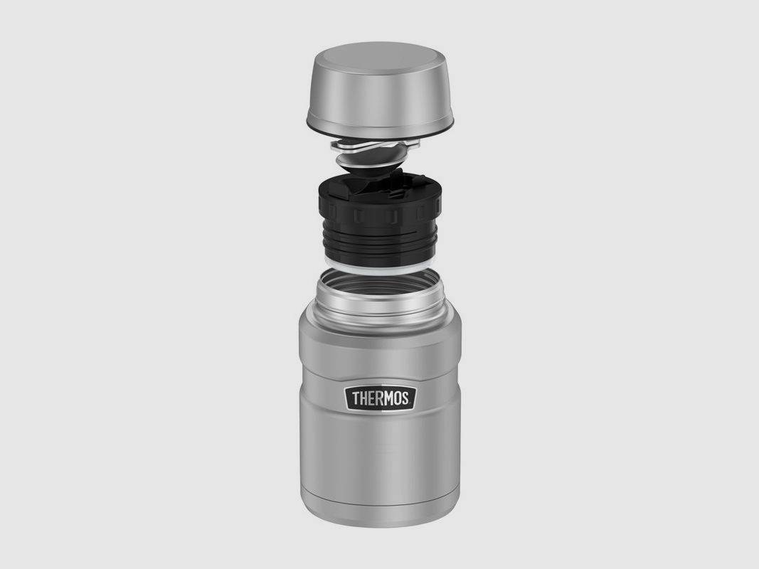 THERMOS – Termo para alimentos con cuchara plegable y taza – verde militar – 173057, imagen 3 de 3
