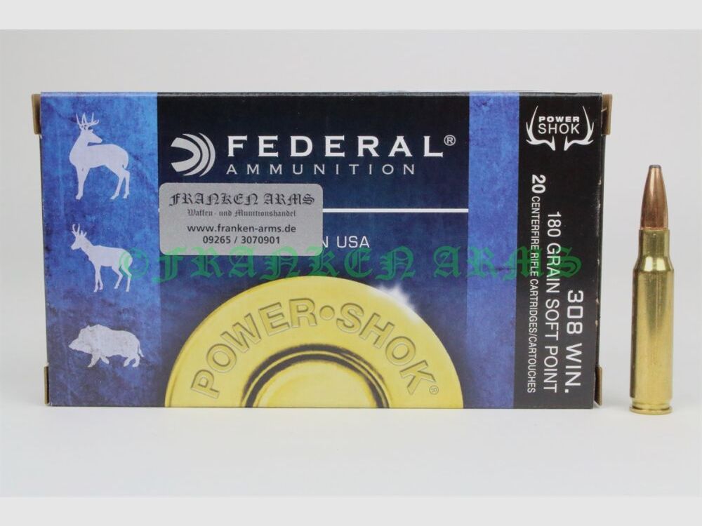 Federal Power Shok .308 Win Teilmantel 180gr. 11,7g 20 Stück Staffelpreis