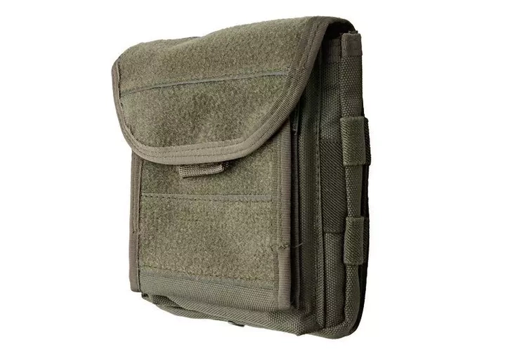 Panel administrativo con portamapas para MOLLE – verde oliva