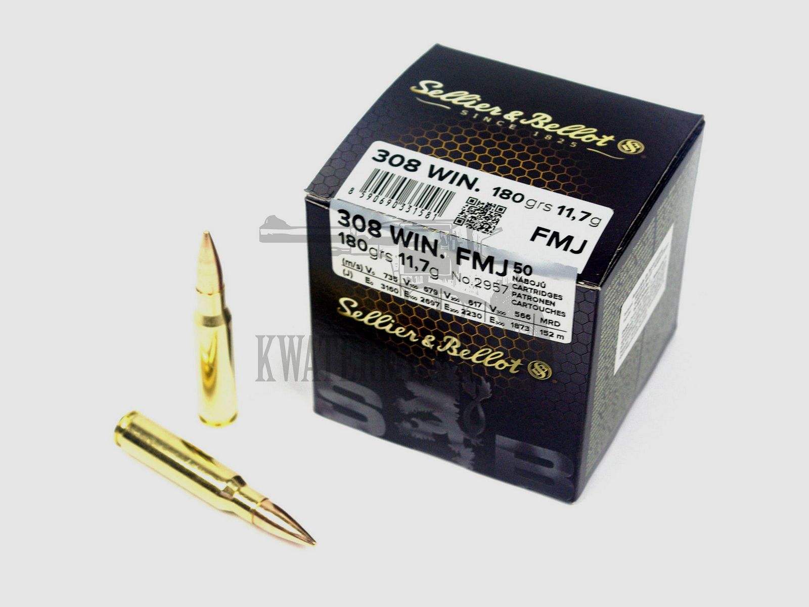 Munitie .308 Winchester FMJ 11,7 g S&B