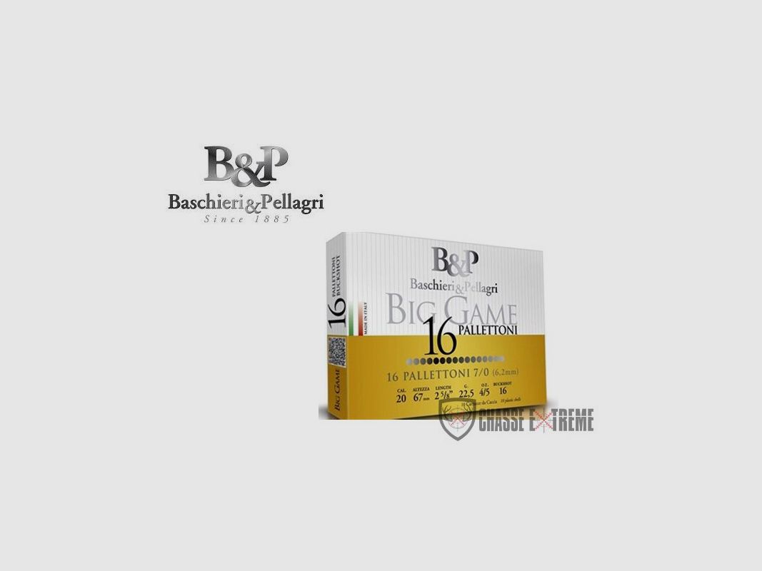 CHEVROTINES B&P BIG GAME PALLETTONI 16G 22.5 GR CAL 20/67