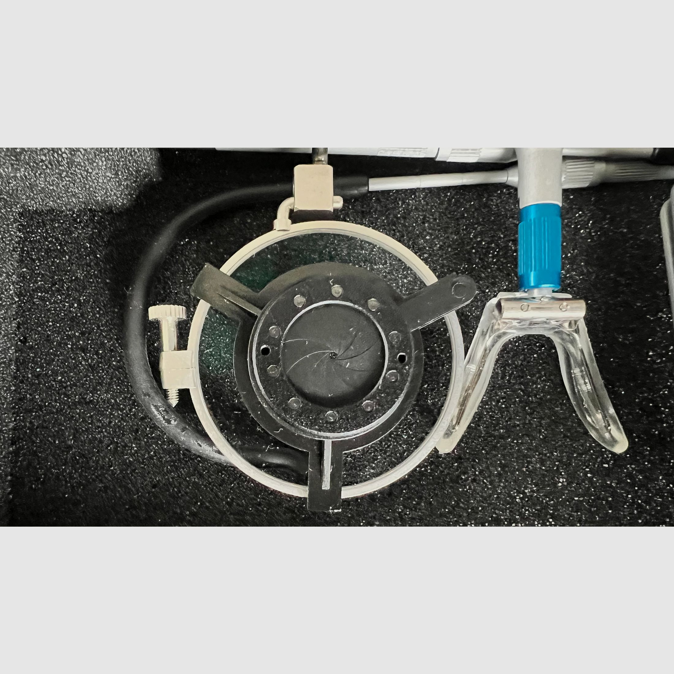 Schießbrille Olympic Champion mit Glashalter 42 mm Blau