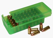 MTM Caja de cartuchos P50SS-45-16 Pistol con tapa deslizante verde transparente para 50 cartuchos .45 ACP