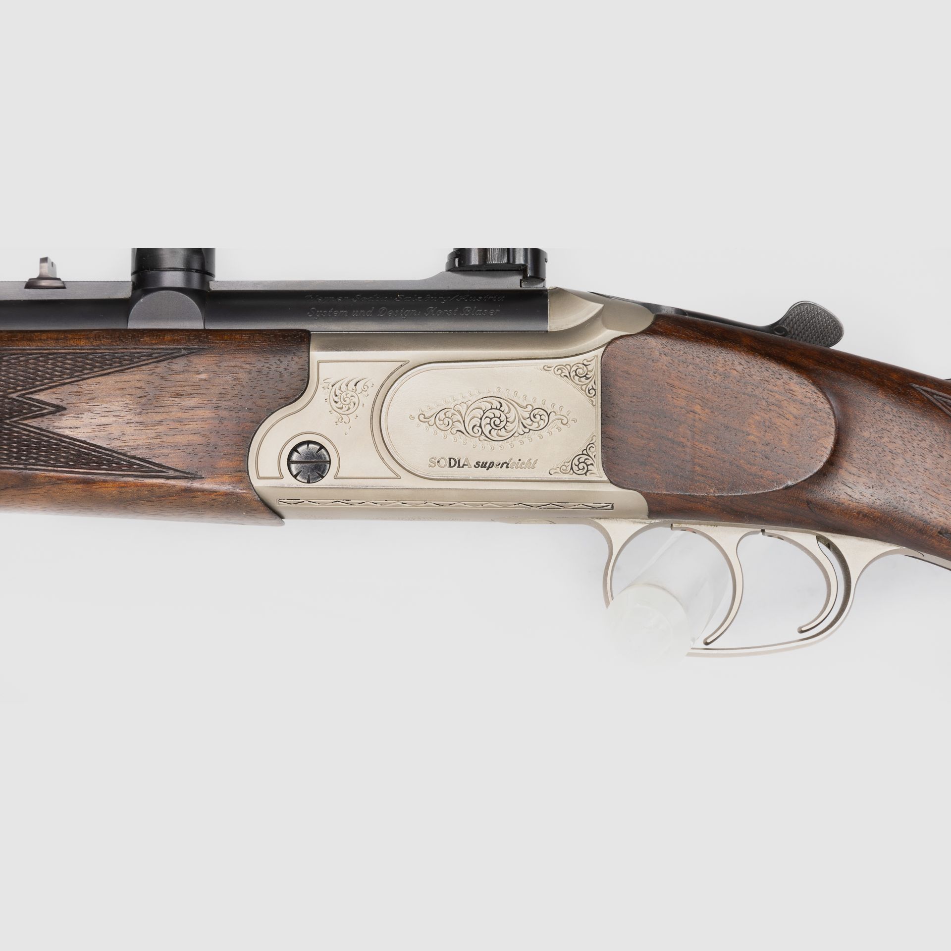 used SODIA Superlight Mod. Premium with mounted SWAROVSKI Habicht 1.5-6x42L Abs. 7A 5.6x50R Mag. 20/76 - Condition: Very good, image 5 of 7