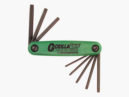 BONDHUS - GORILLA-GRIP - Schraubenzieher-Klapphalter TORX 8-Schlüsselgrößen: T6/T7/T8/T9/T15/T20/T25