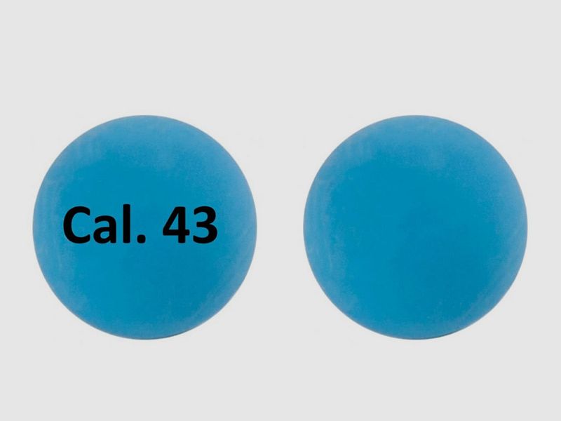 Gummikugeln Rubberballs RAM RAP4 Kaliber .43 blau 100 StĂĽck