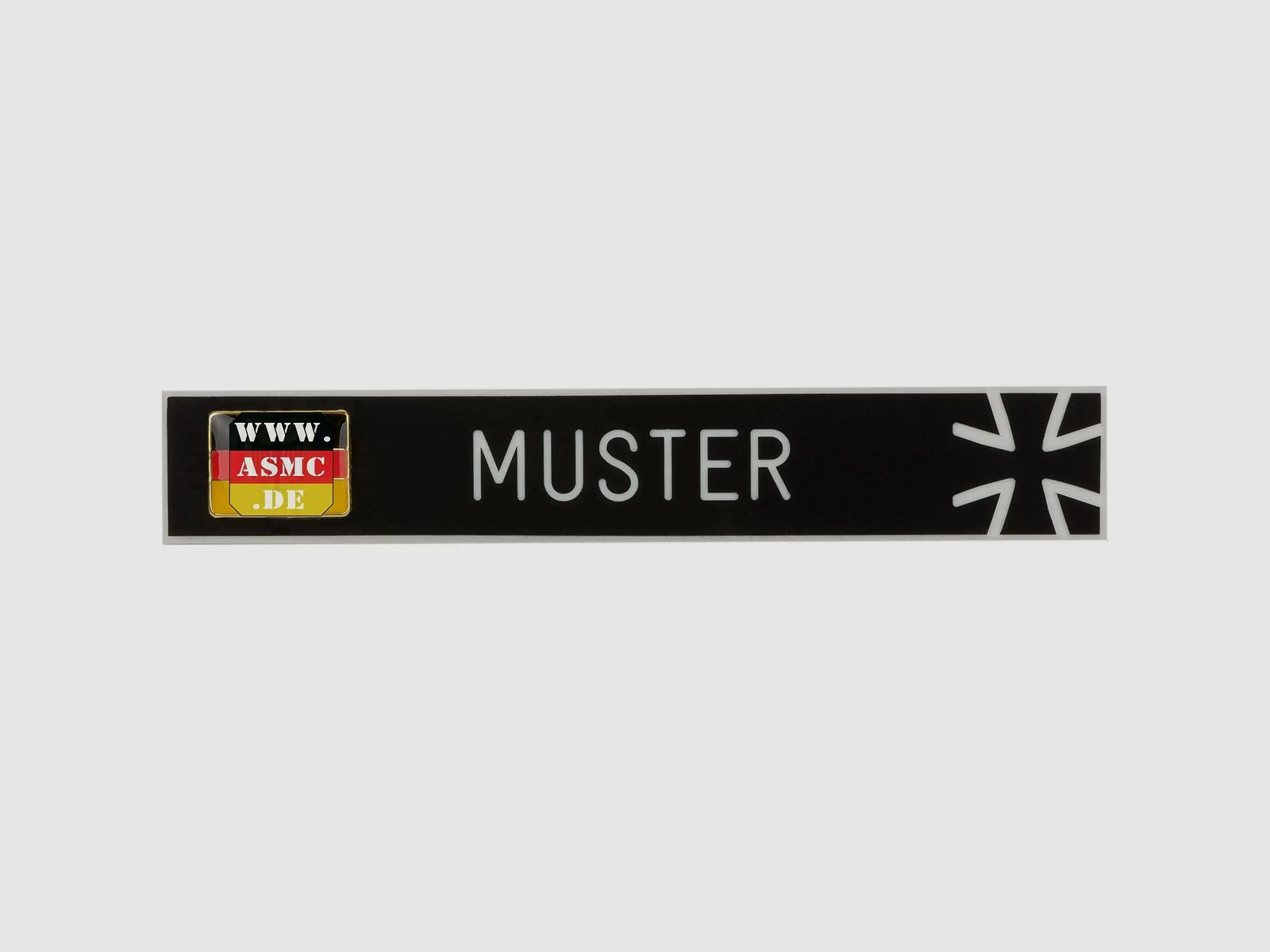 ASMC ASMC name tag with service flag and iron cross black