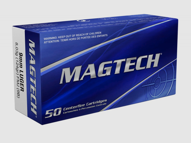 Magtech 9 mm Luger Vollmantel 8,0g/124grs. 50 Patronen