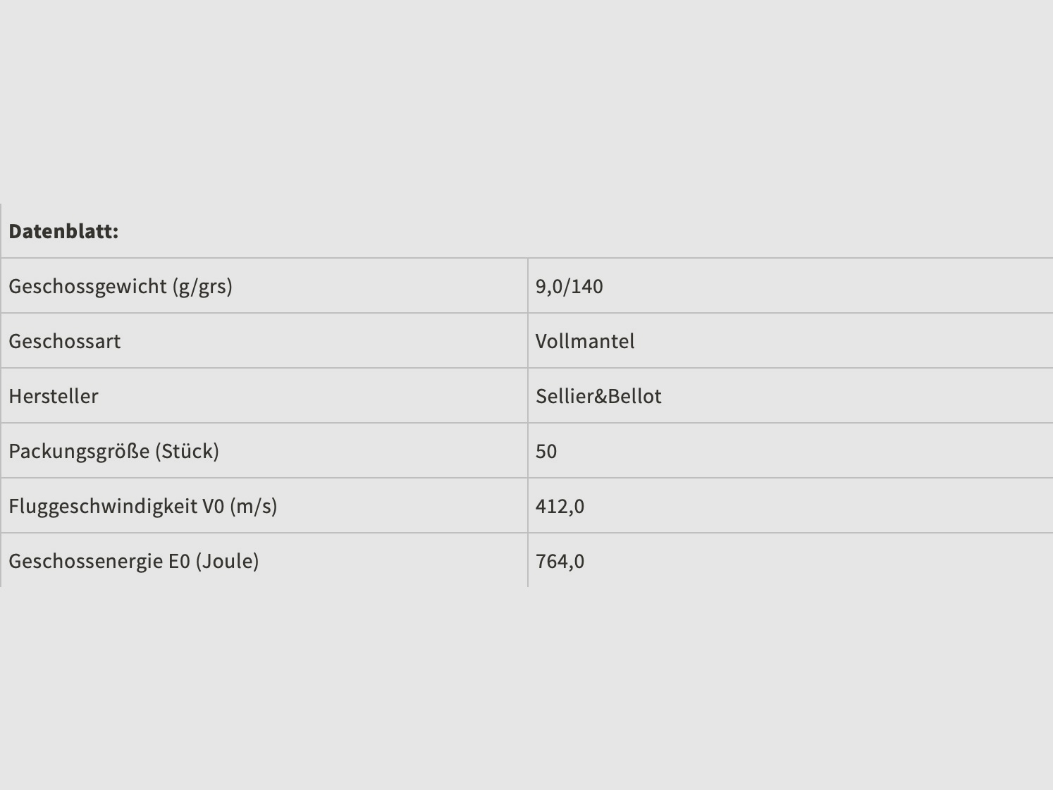 Sellier & Bellot 65189 .357 SIG Vollmantel 9,0g/140grs.
