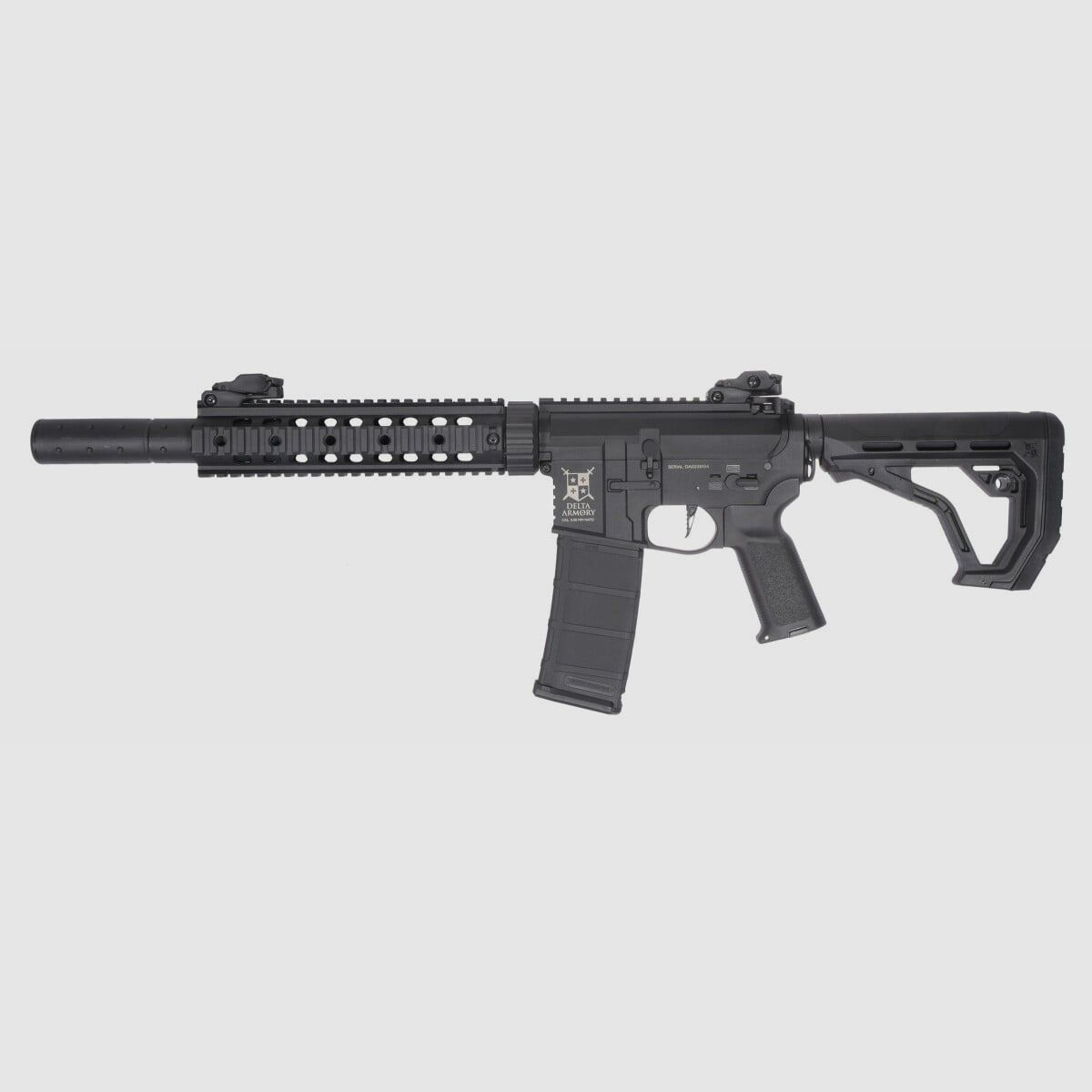 AR15 SilentOps 9 Calowe CHARLIE EAGLE ETU Czarny S-AEG Wiatrówka Airsoft Wolna od 18 Lat | Delta Armory