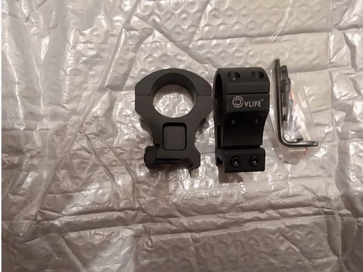 1 Inch / Zoll  Zielfernrohr Montage Scope Ringe |High Profile / Hohes Profil  | Picatinny Schiene Mount | Aluminium | NEU