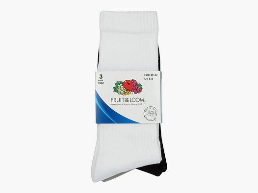 Fruit Of The Loom Fruit of the Loom Sportsocken mehrfarbig 3er Pack - M