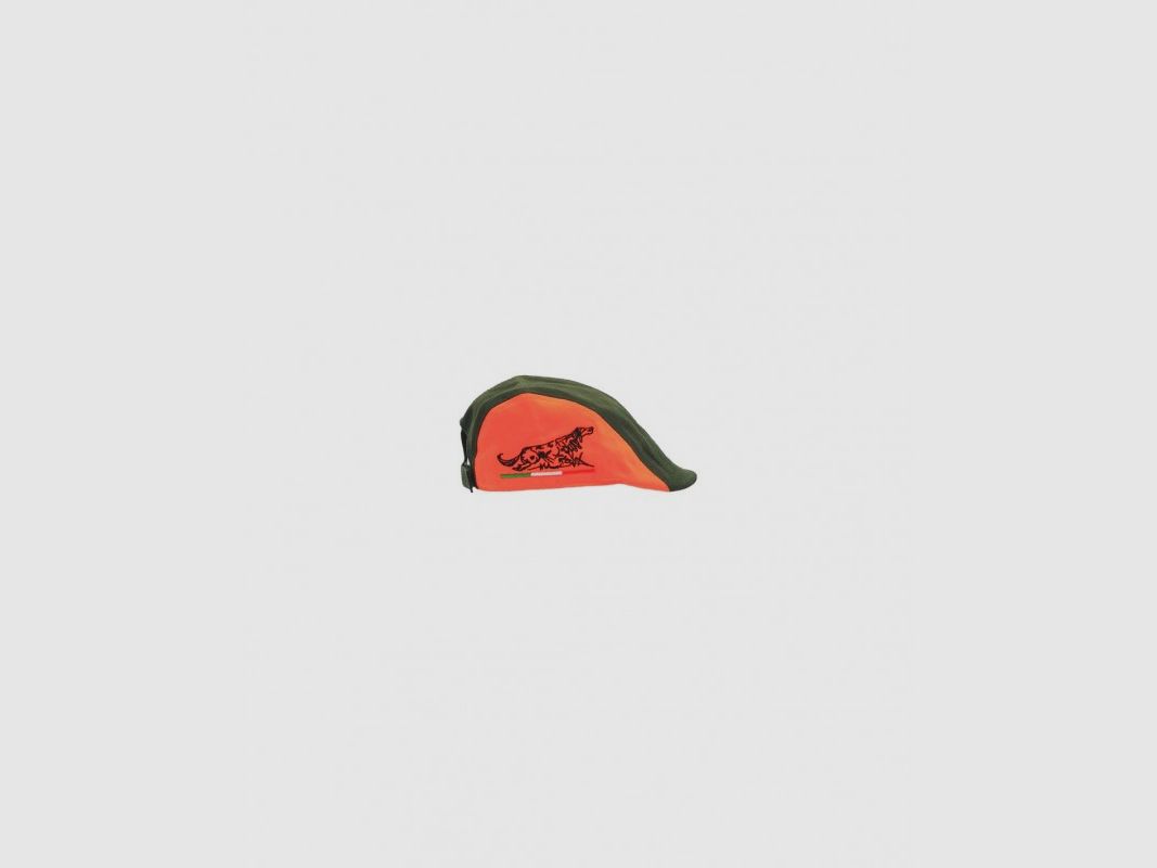 COPPOLA TELA VERDE-ARANCIO (ALTA VISIBILITA') CON RICAMO SETTER NERO ITALIA