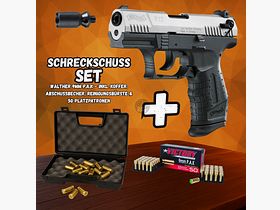 Blank gun set - Gas signal pistol - Walther P22Q Bicolor - 9 mm P.A.K. including case & 50 shots ammunition