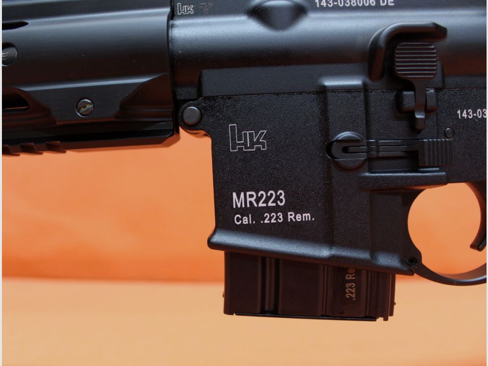 Heckler&Koch Ha. Fucile .223Rem Heckler&Koch/H&K MR223 A3 16,5" canna nera HKey L, sistema a gas a pistone AR-15/HK416