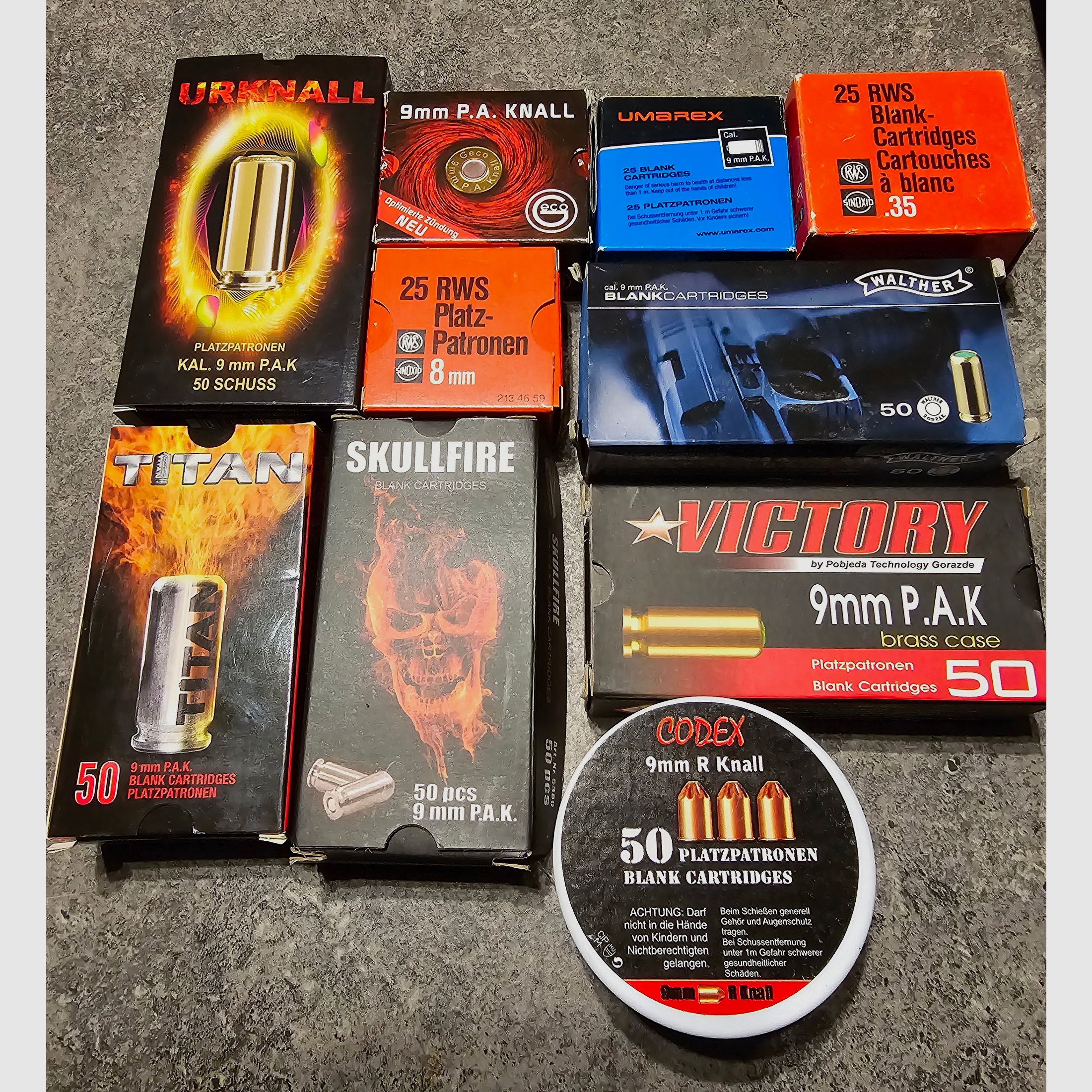 Platzpatronen für Schreckschusswaffen  Umarex Pobjeda Victory 9mm PAK RK 8mm