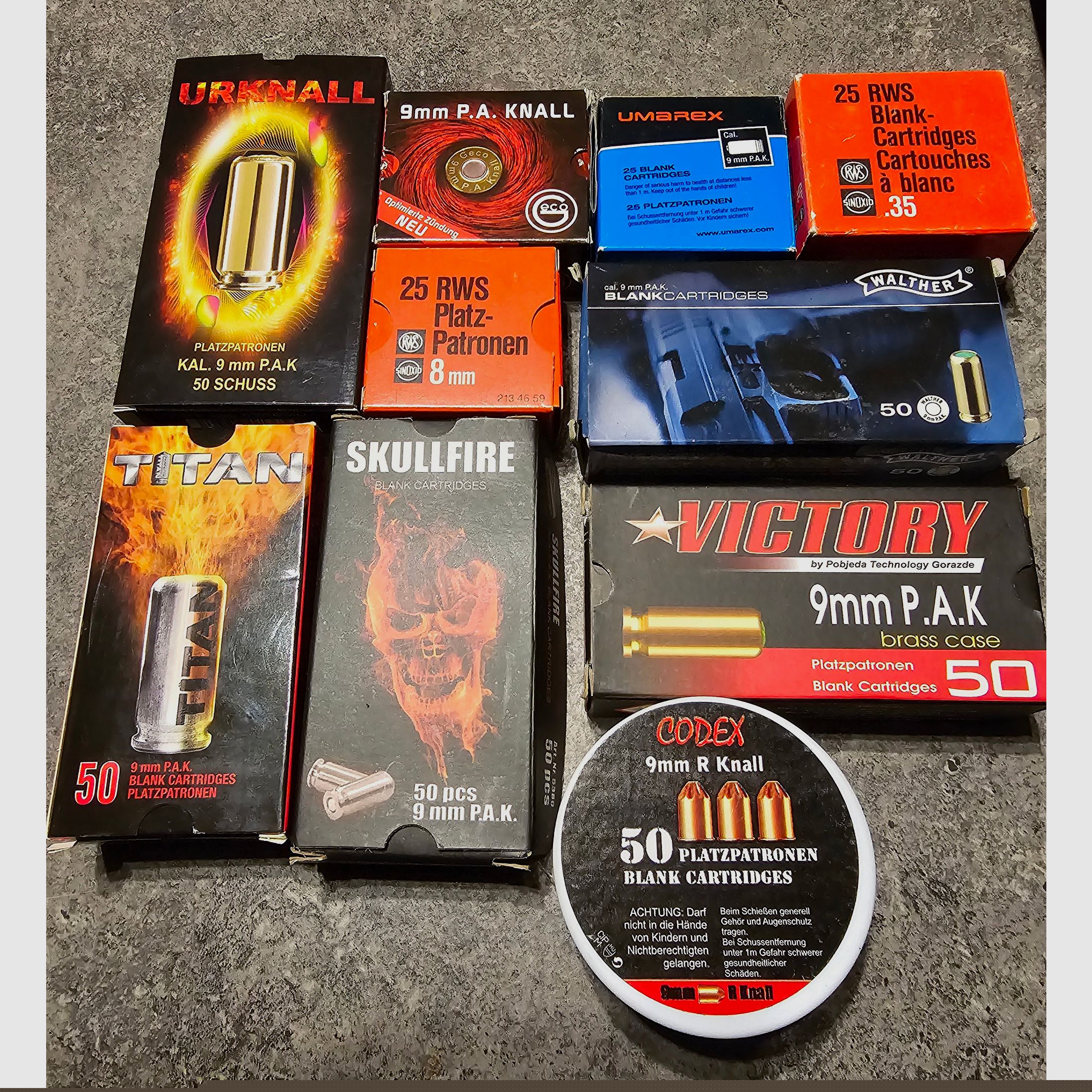 Platzpatronen für Schreckschusswaffen  Umarex Pobjeda Victory 9mm PAK RK 8mm