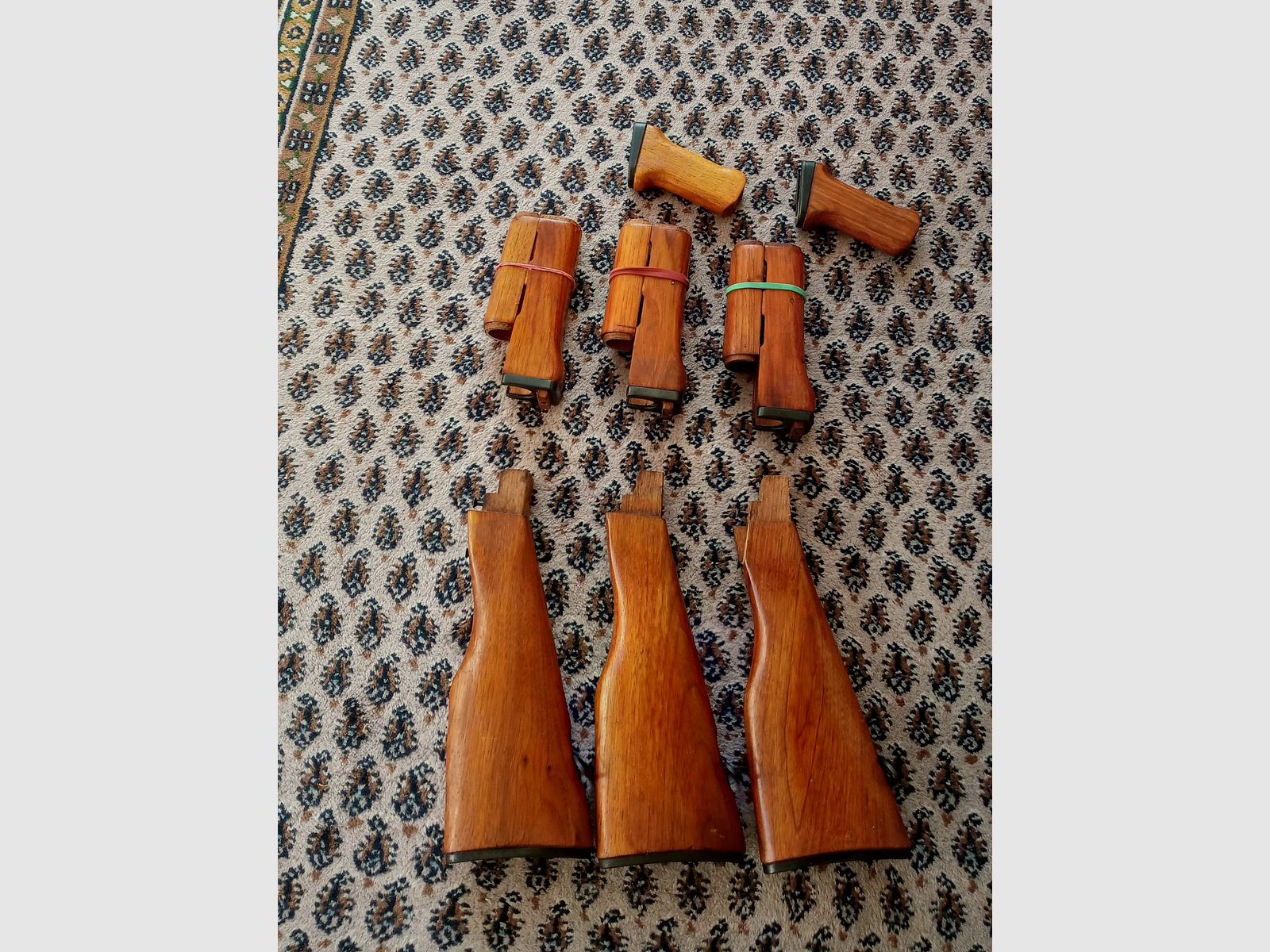 Chinesische Type-56 Schaft-Set aus "Chu-Wood" / Festschaft + Handschutz / Sino AK47  // Norinco SDM Polytech NEDI / Typ 56 