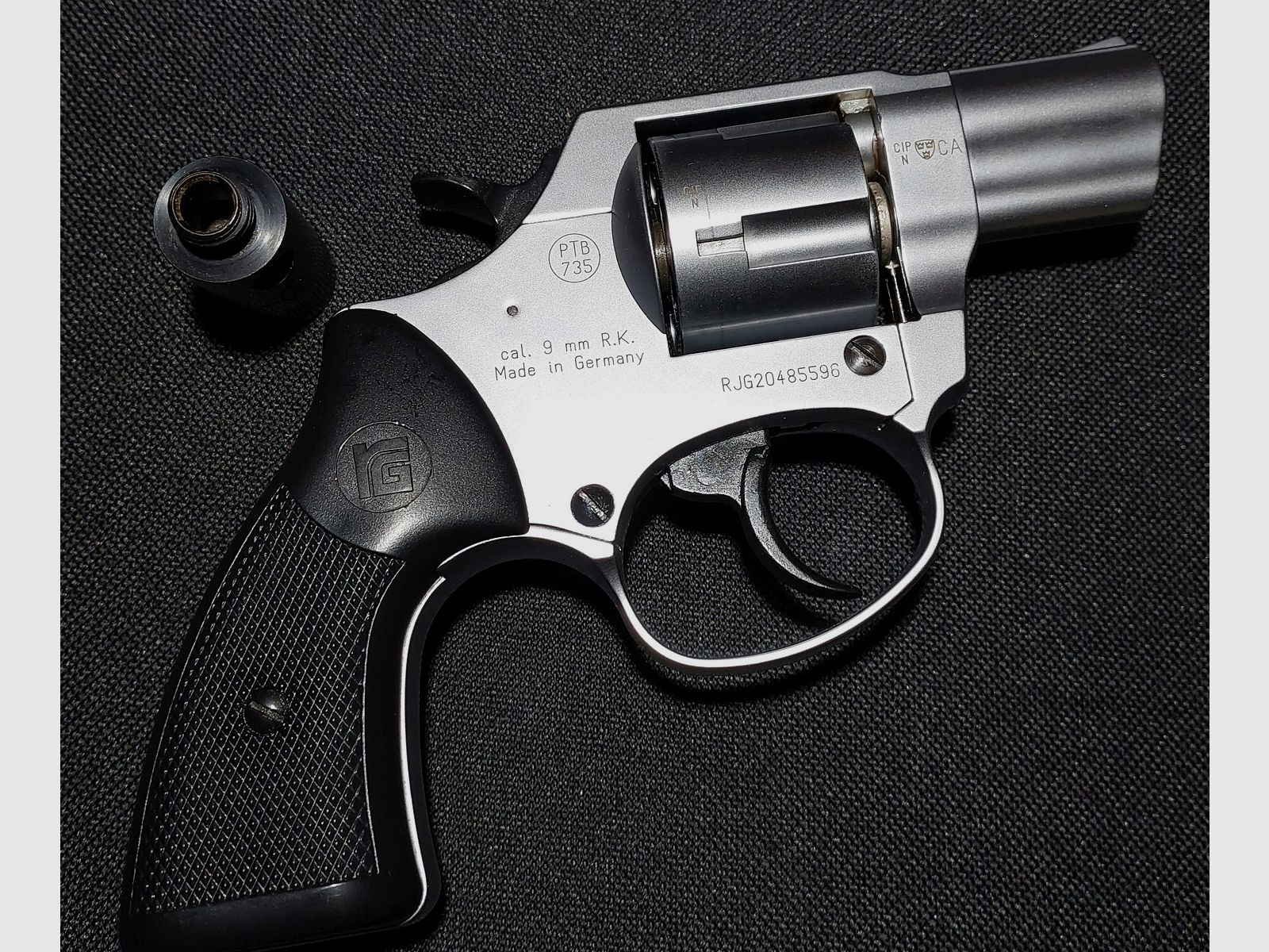 Röhm RG 59 revólver de detonación Alu Chrome 9 mm R.K. (PTB 735)