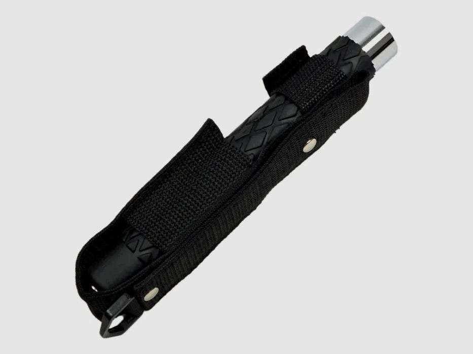 Teleskop Schlagstock 20,5/53cm, Chrom + Gürtelholster