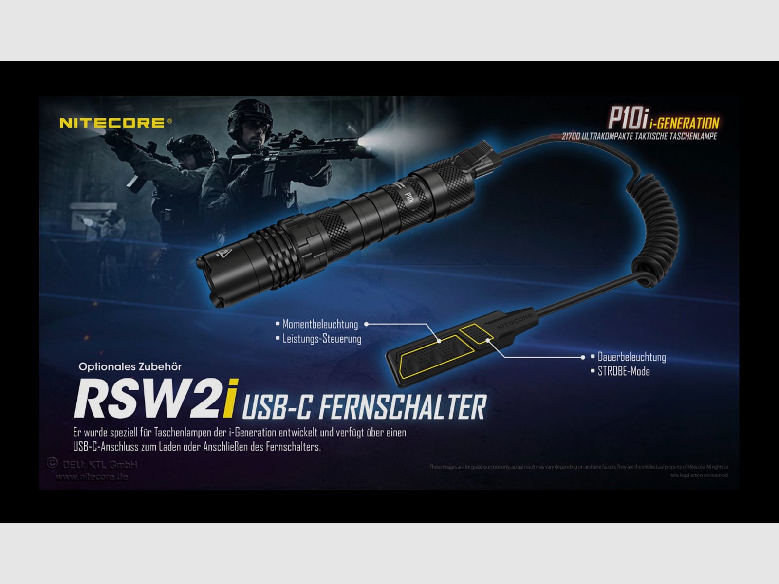 Nitecore P10i taktische LED Taschenlampe 1800 Lumen