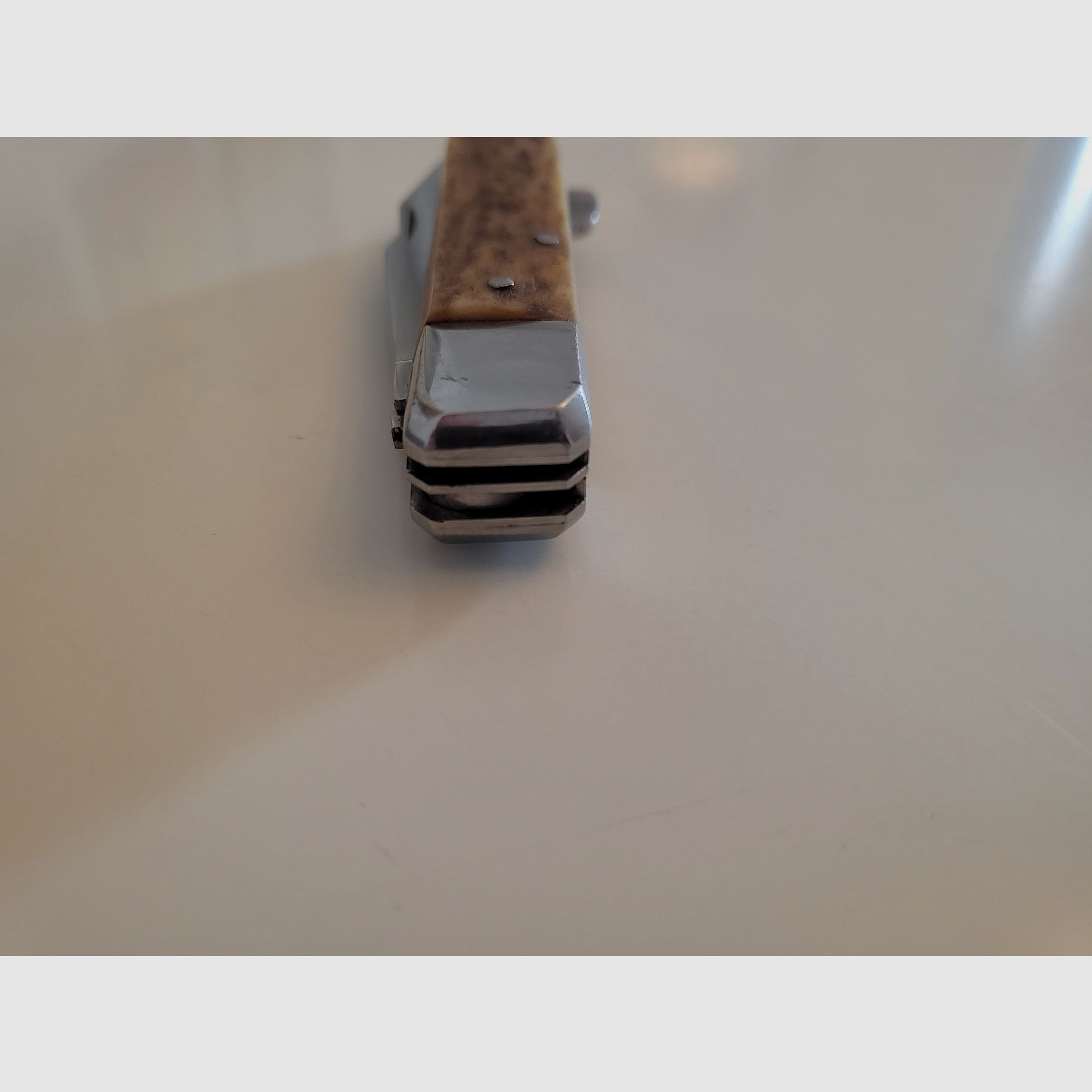 GML Leegebruch Jagdtaschenmesser – Handarbeit – Echtes Hirschhorn – DDR Rarität