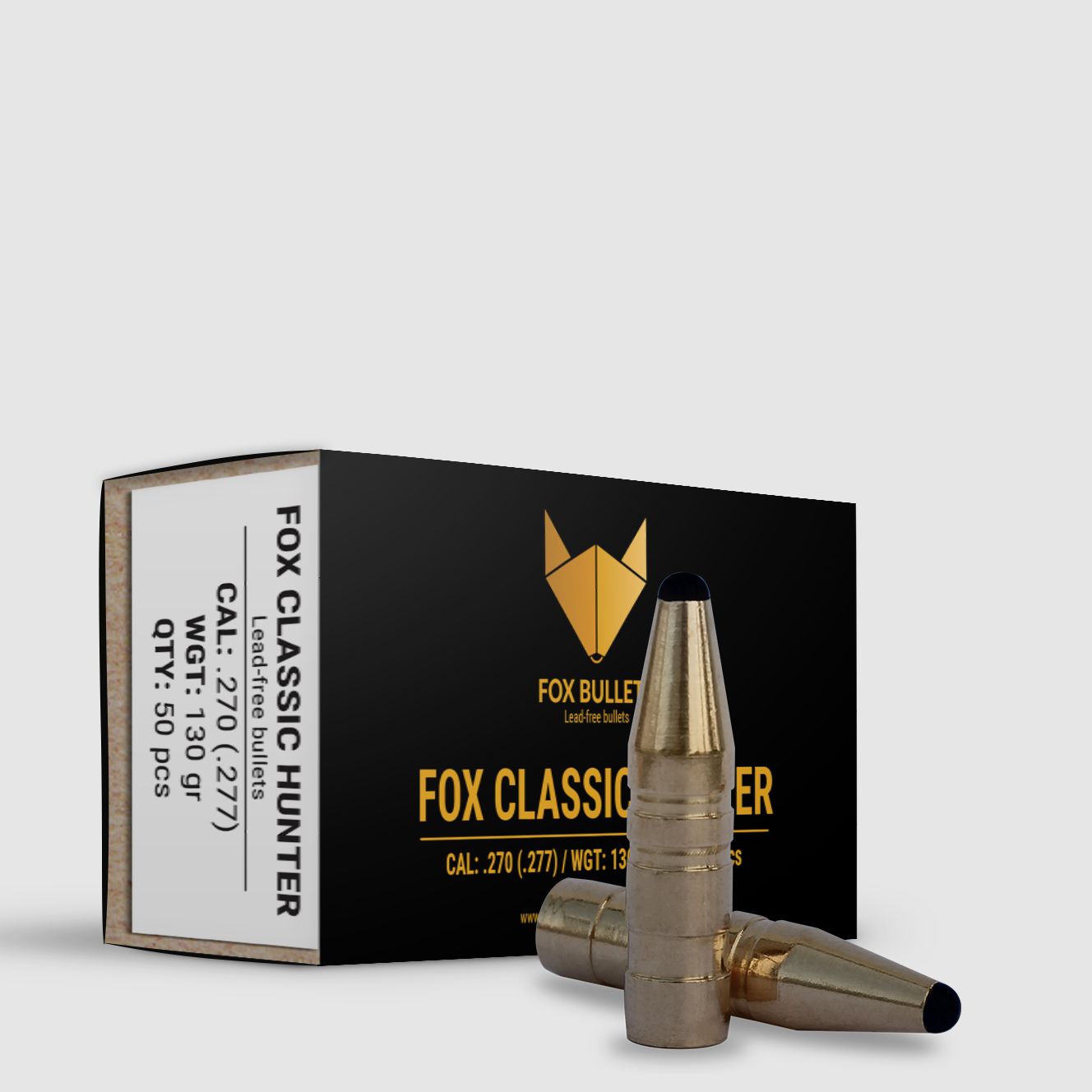 Fox Bullets Classic Hunter .277 8,4 g / 130 gr bleifreie Geschosse – 50 Stück