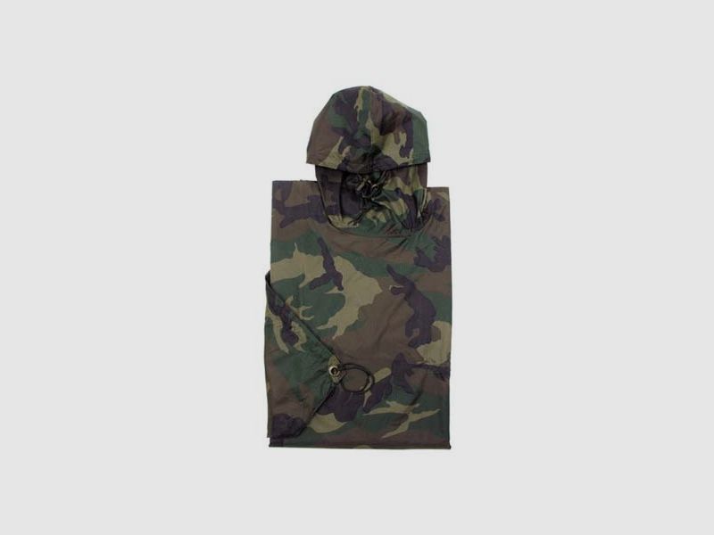 US Poncho, Rip Stop, Mod., woodland, Gr. 144 x 223 cm