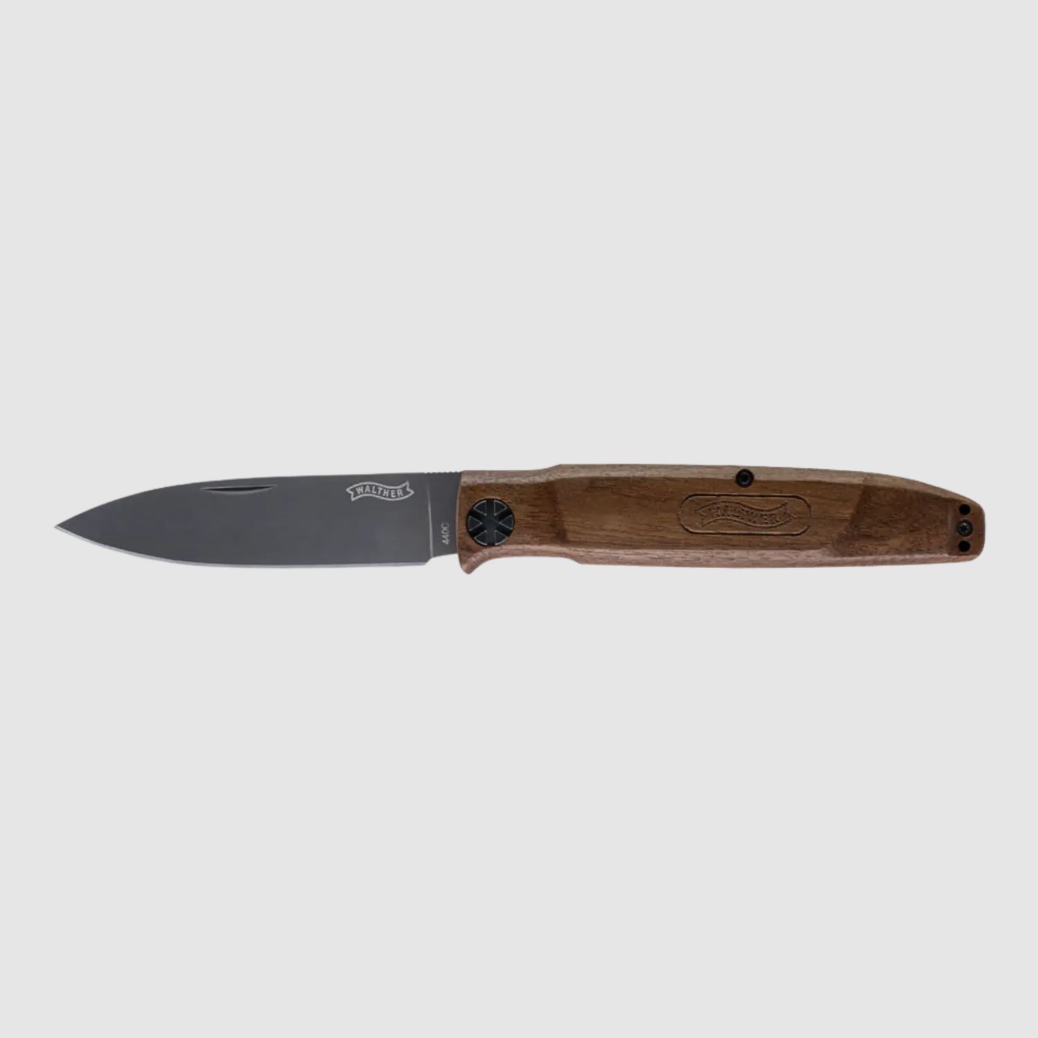 Coltello pieghevole BWK5 Blue Wood 440C acciaio incluso fodero in pelle