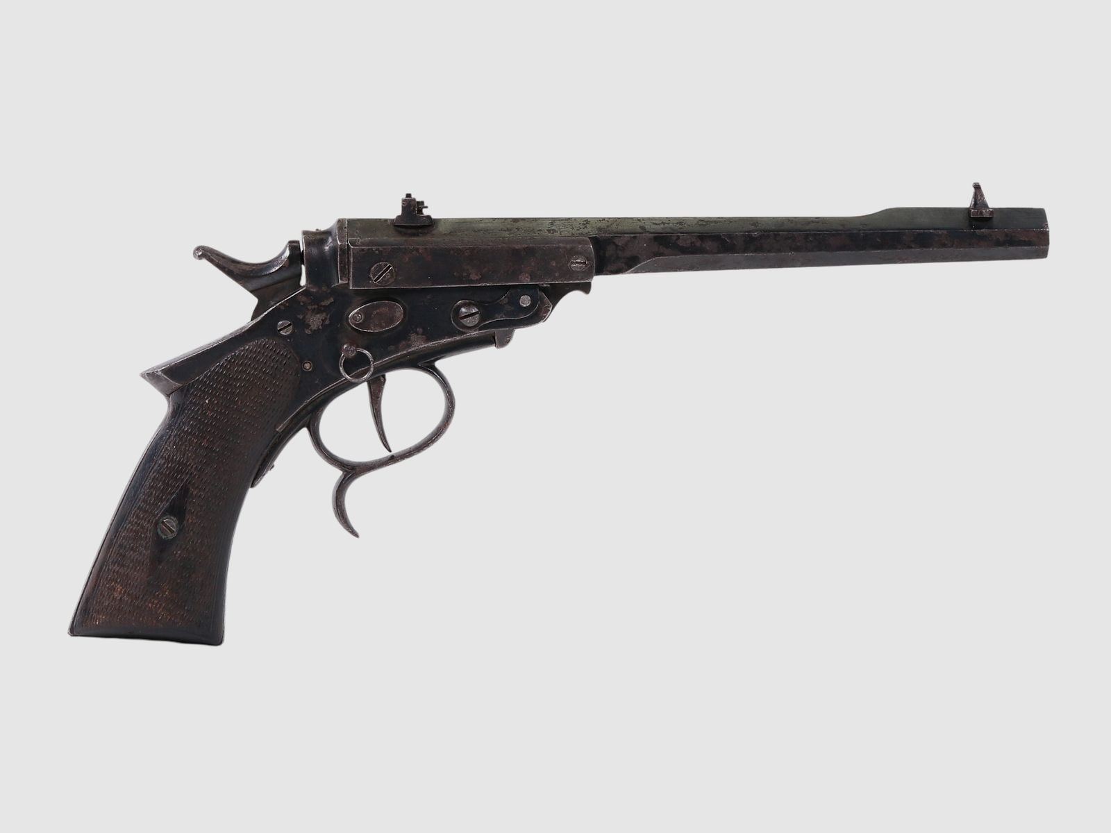 German target pistol "Lagenhahn" 19th century, caliber .22lr || single-shot pistol