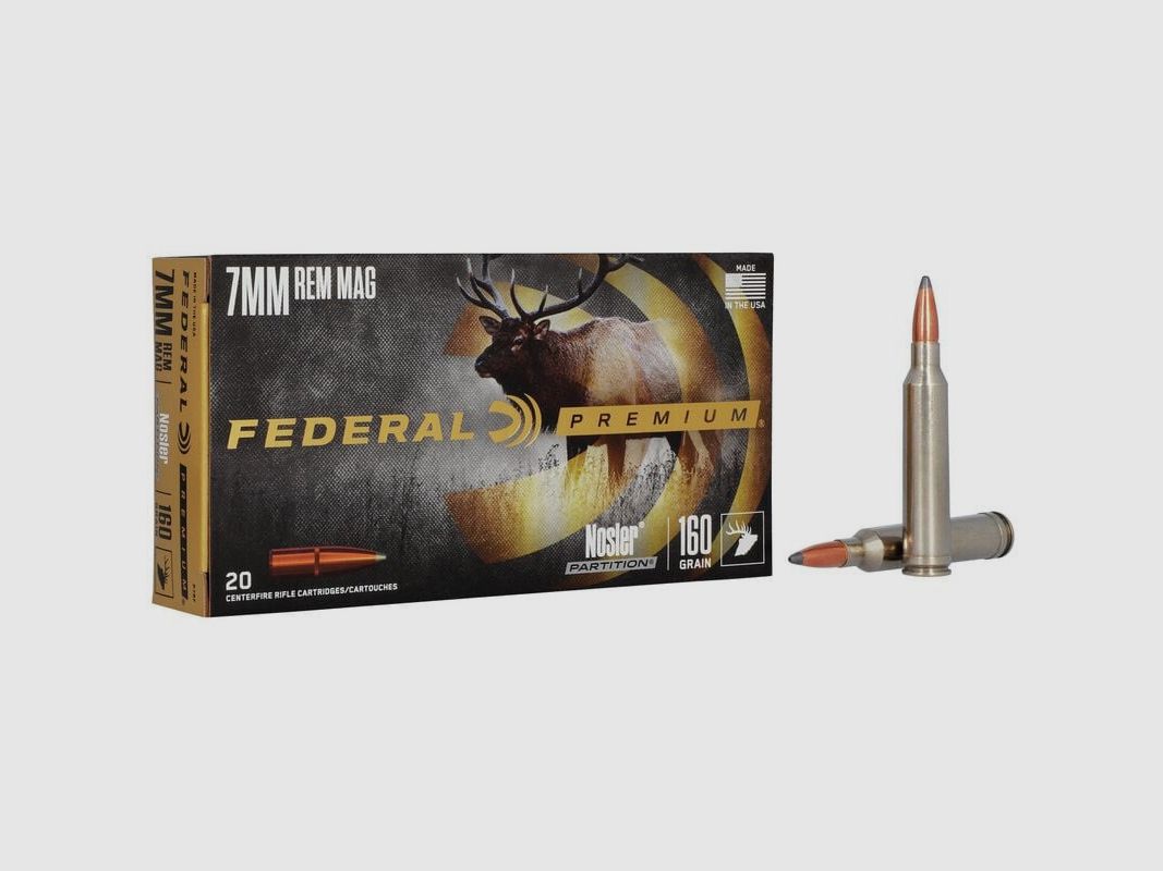 Büchsenmunition FEDERAL Nosler Partition – 7mm Rem. Mag. – 160 grains