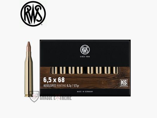 20 RWS cartridges cal 6.5X68 127gr KS