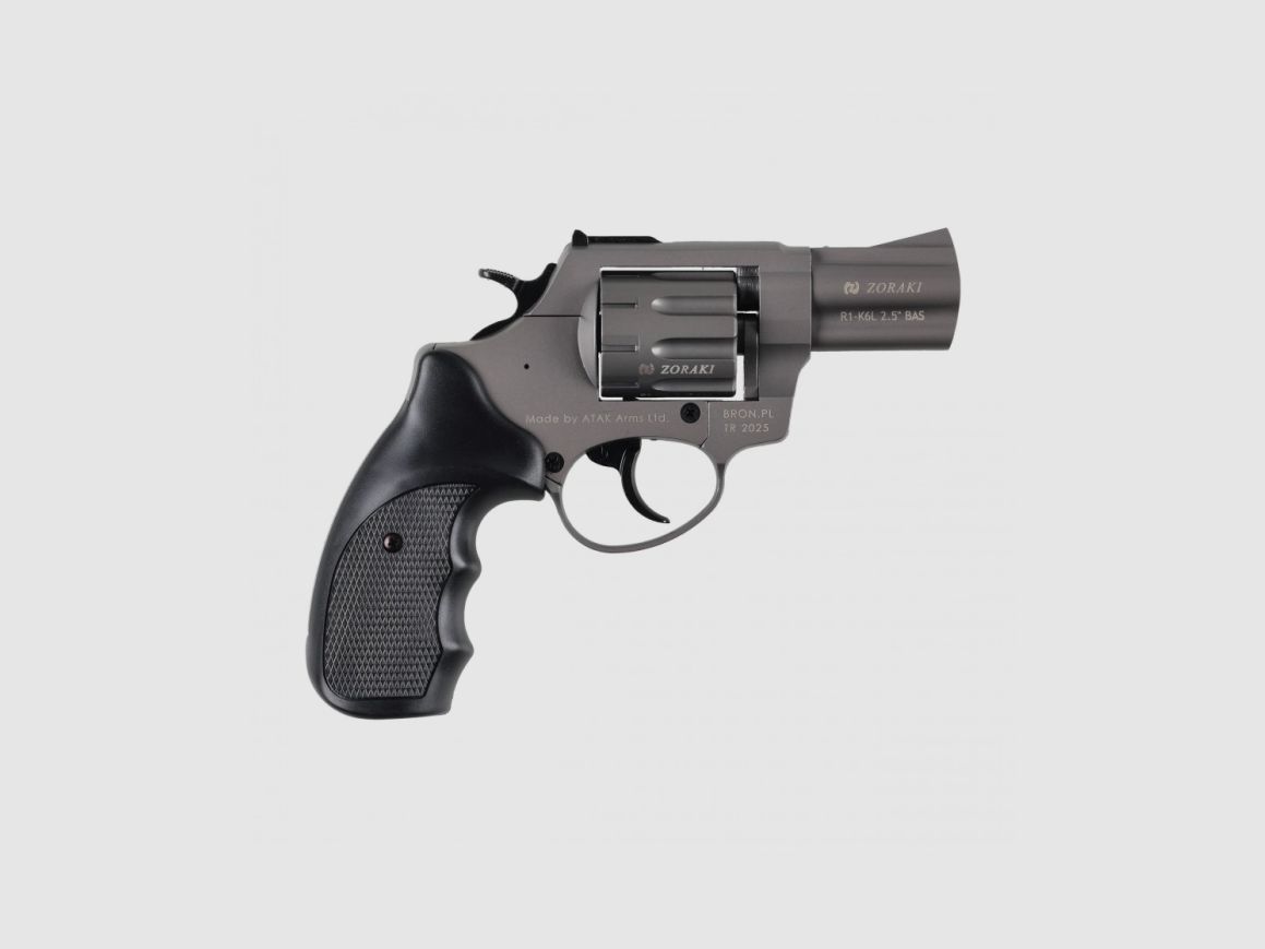 Blank-firing and alarm revolver ZORAKI R1 K-6L BAS 2.5'' .22 Long titanium, image 2 of 3