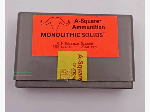 A-Square Ammunition Rifle Cartridges .416 Hoffmann Magnum