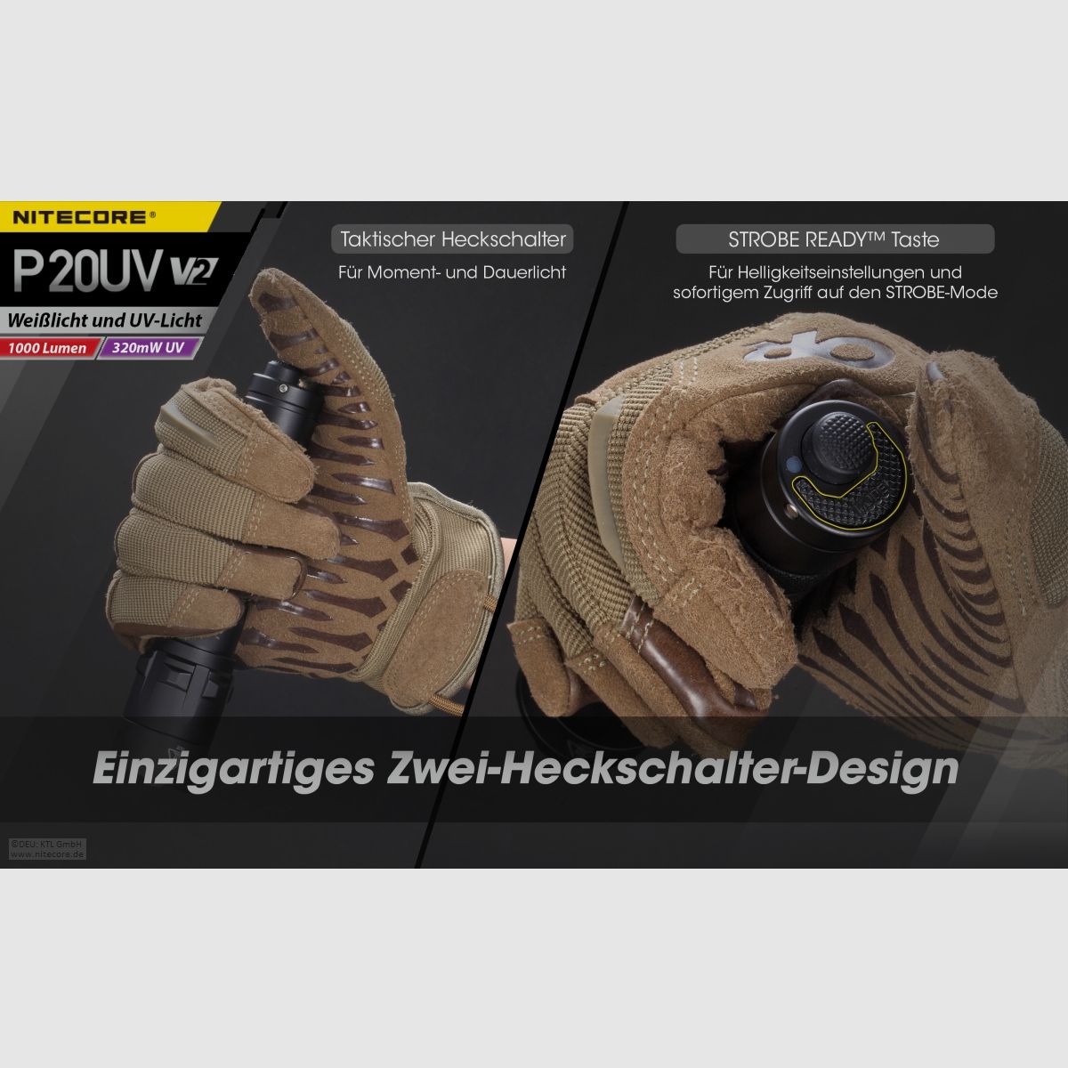 Lampa Nitecore P20UVV2 P20UV V2 1000 lumenów światło UV