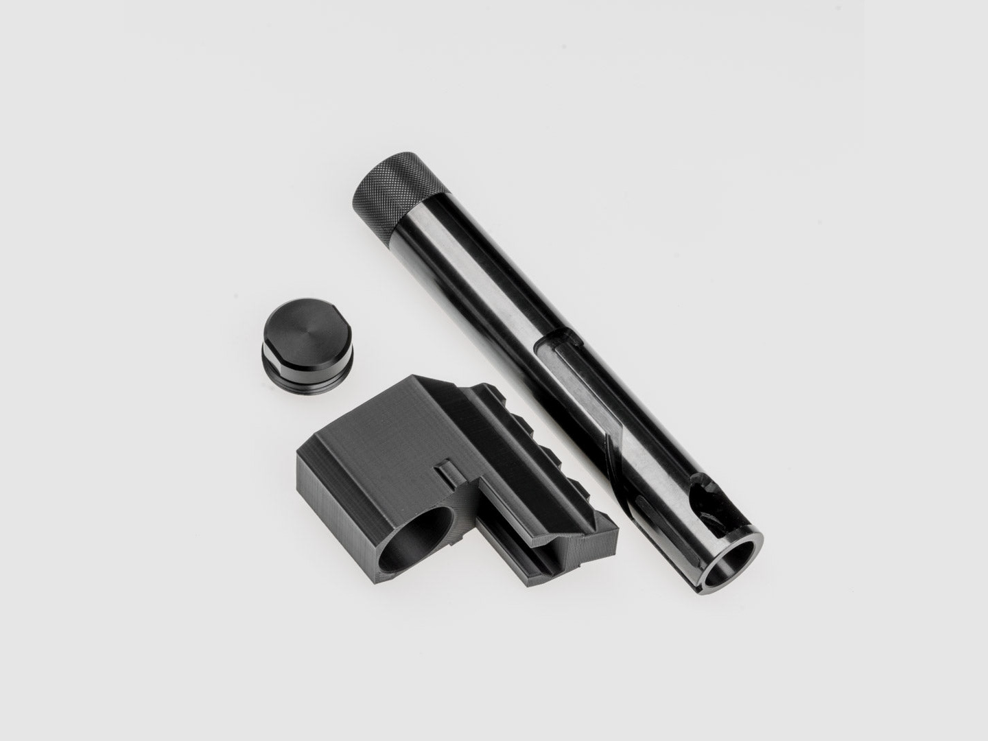 BUNDLE | STALOWY TUNINGOWY LUF - Krótki + Pokrywa + Nakrętka rozszerzająca | Zestaw Co² | Pistolet FSC | 60J+
