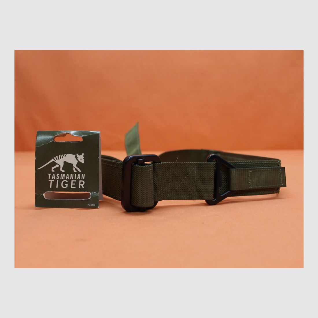 Tasmanian Tiger TT Tactical belt 036 cub: Length 105 cm, Width 4.3 cm, Size M in Olive Green