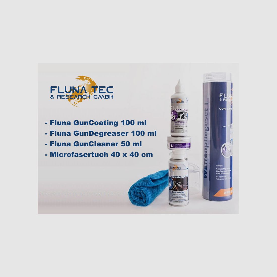 Fluna Tec Waffenpflege Set GUN CARE 1, Entfetter, Reiniger, Beschichtung