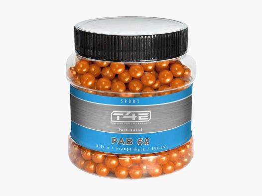 Box of 500 paintball balls PAB68 bio-gelatin orange cal. 68