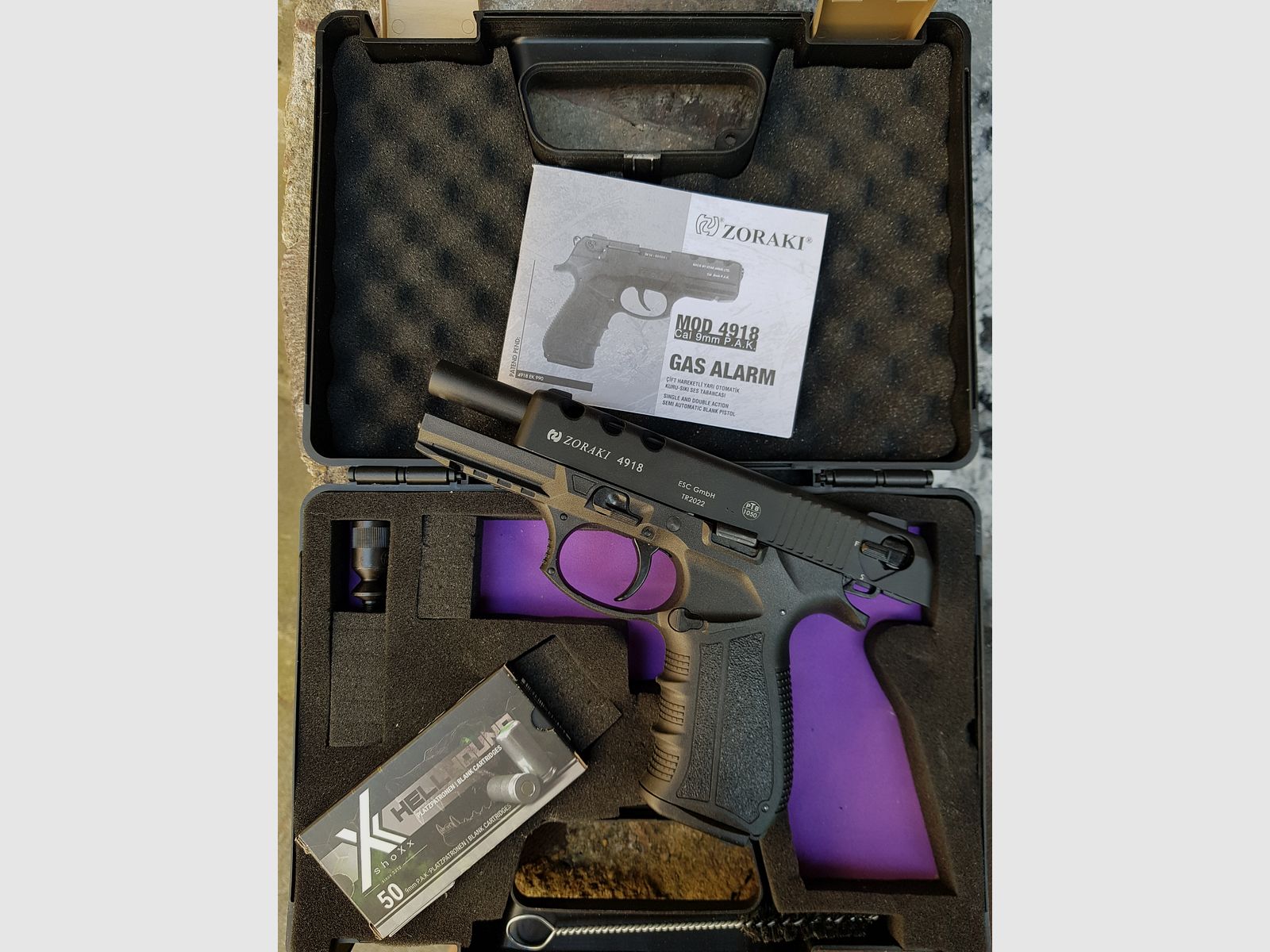 Zoraki 4918 Schreckschuss Pistole Schwarz mit 50 Schuss 9 mm P.A.K. 