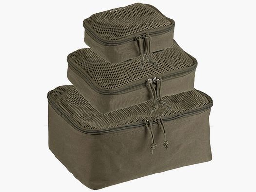 Practical mesh pockets (set of 3) OLIVE GREEN