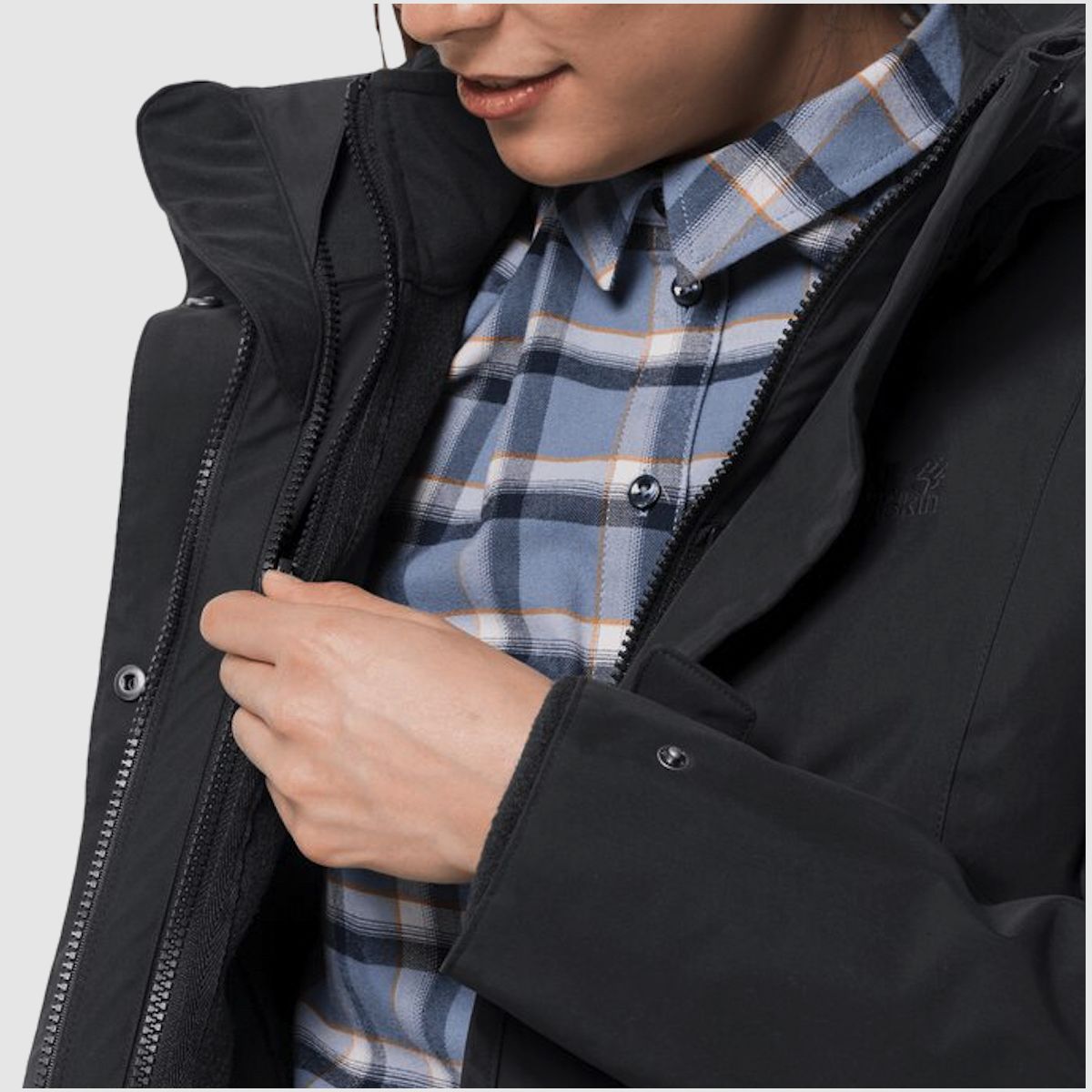 JACK WOLFSKIN Mantel Ottawa 3in1 Damen Schwarz