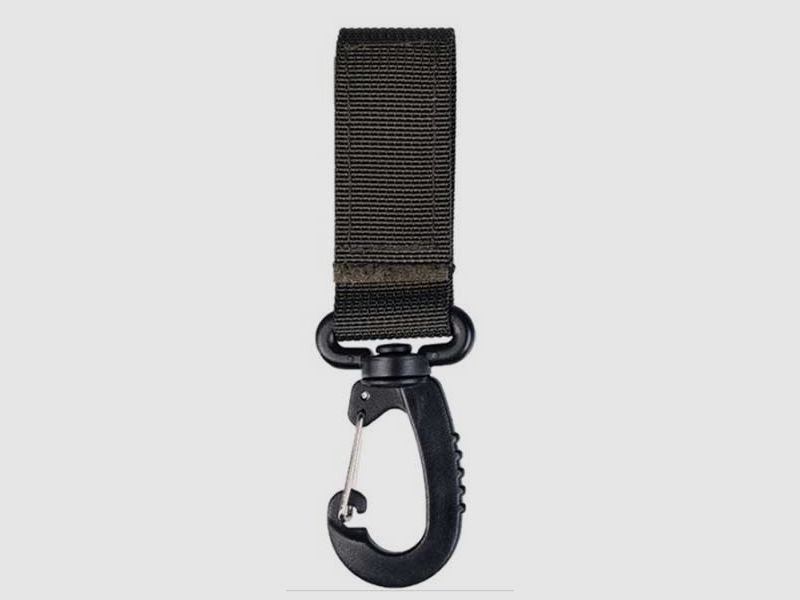 GÜRTELSCHLAUFE MIT KLETTVERSCHLUS UND KARABINER OLIVE