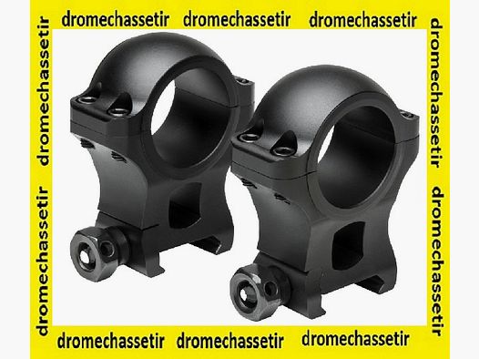 Anneaux haut, en 25,4mm et 30mm pour rail picatinny et weaver en 21mm de largeur, noir