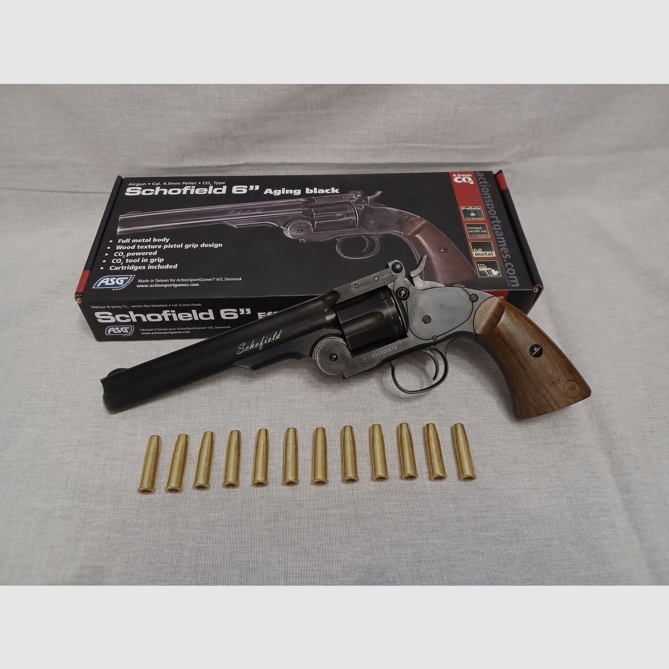 Schofield 6" - aging black / 4,5 mm Diabolo / CO2 / Revolver / OVP (136)
