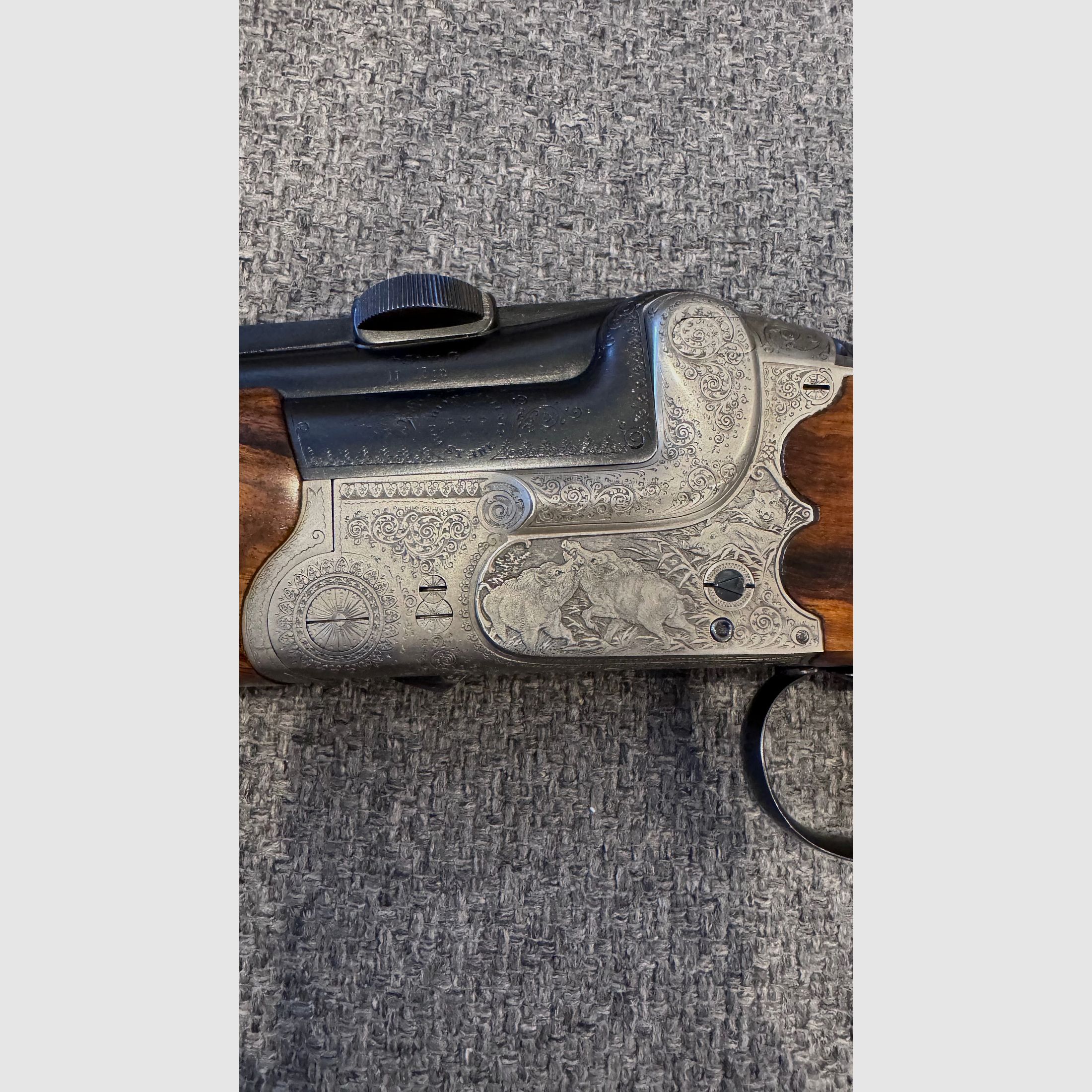 Ekskluzywna Simson Suhl Bockdoppelbüchse kaliber 8x57 IR – przedmiot kolekcjonerski w doskonałym stanie