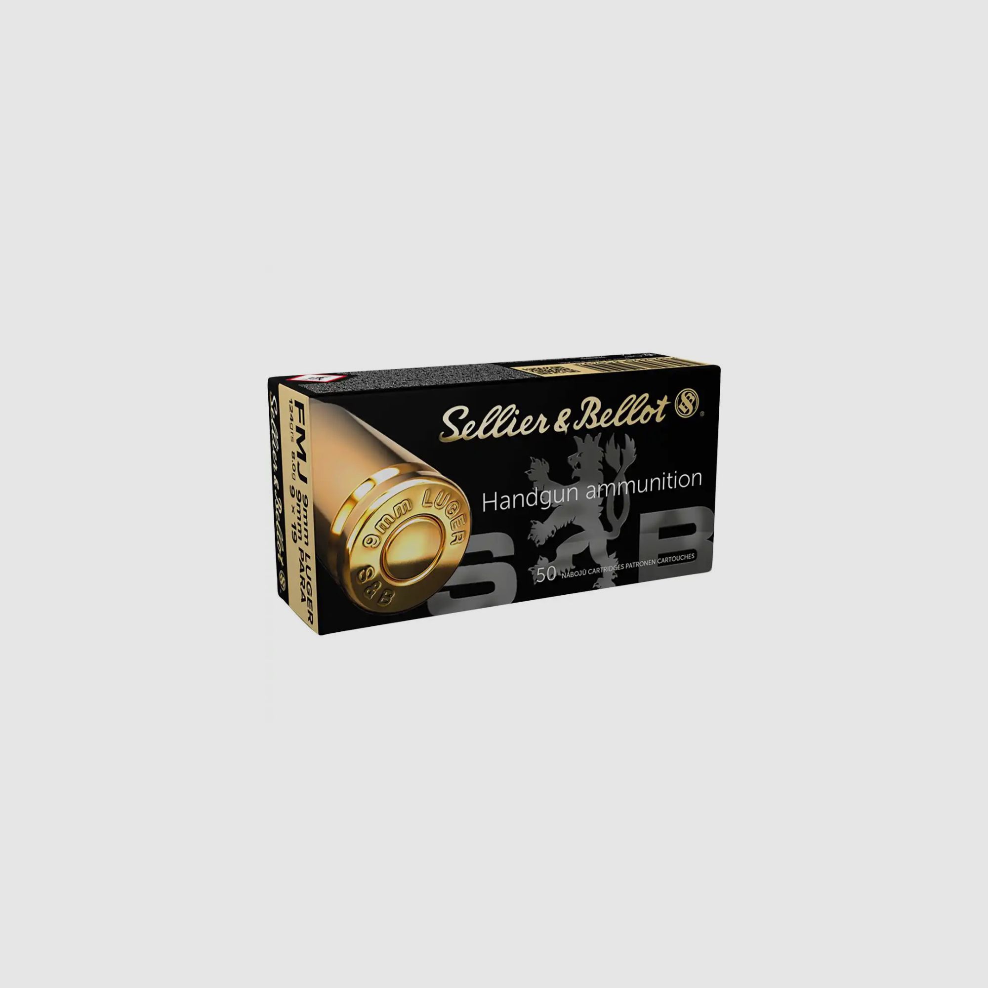 S&B Sellier & Bellot 9mm Luger FMJ 124gr 8.0g