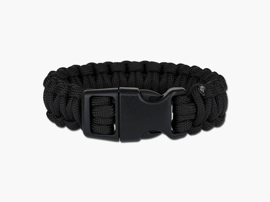 Mil-Tec Mil-Tec Survival Fallschirmleinen-Armband breit schwarz