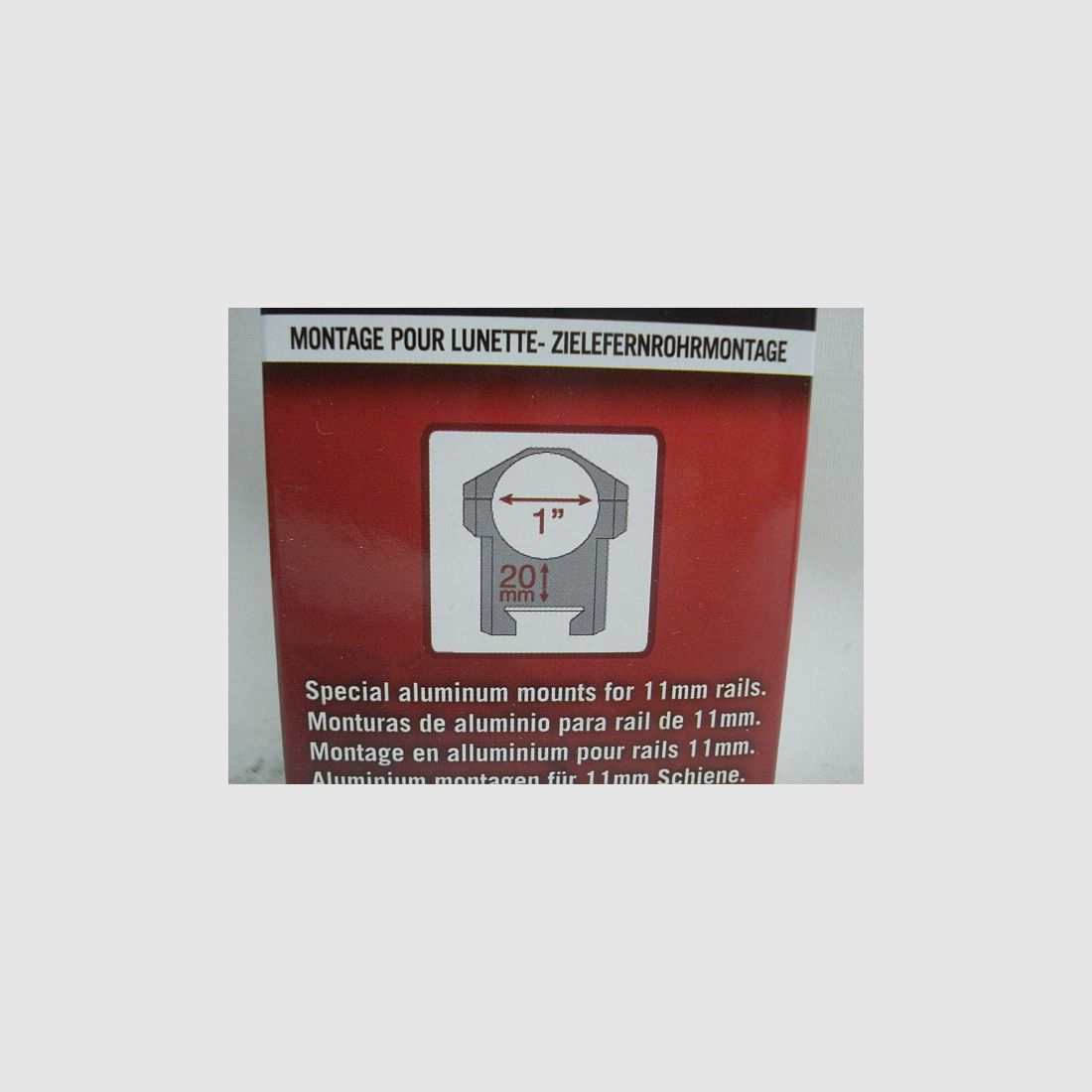 Montage TS-250=25,4mmRinge - BH:20mm,Prismenschiene