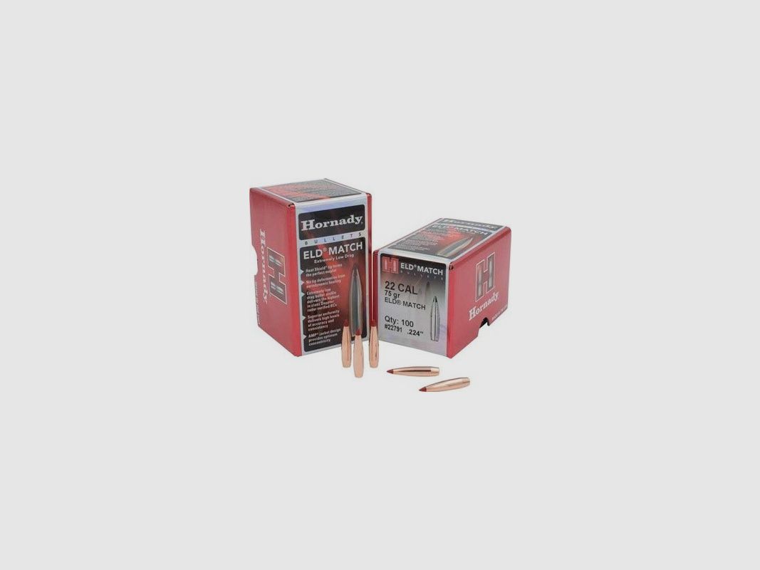 HORNADY Geschosse Kal.22 75gr ELD MATCH